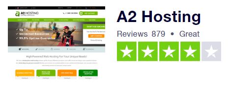 A2 hosting review by UK Trust pilot