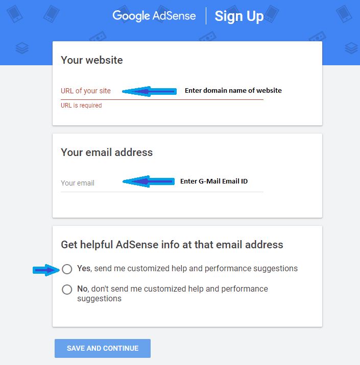 How to create an account with Google adsense