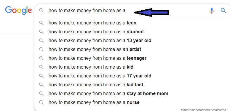 How to make money Google suggesstions