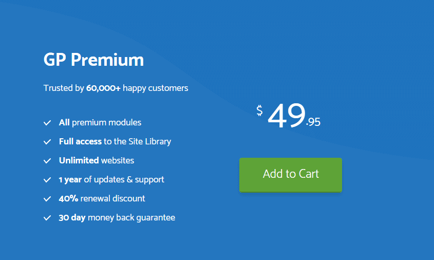 Generatepress theme Premium pricing