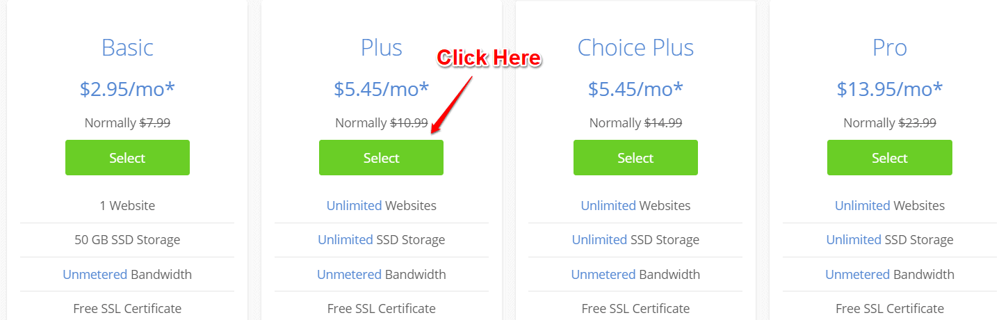 How to buy bluehost shared hosting plus plan