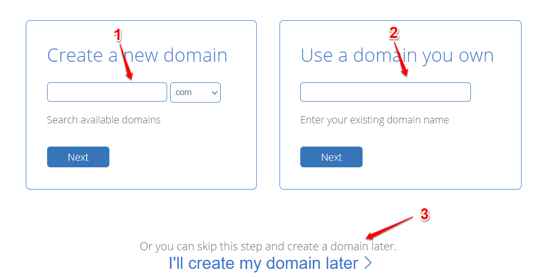 Free Domain provided by BlueHost Hosting
