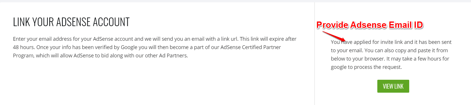 Link Adsense account with Ezoic