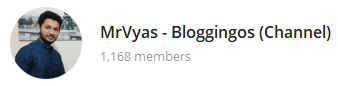 Mrvyas - Bloggingos Telegram Channel Mrvyas - Bloggingos Telegram Channel