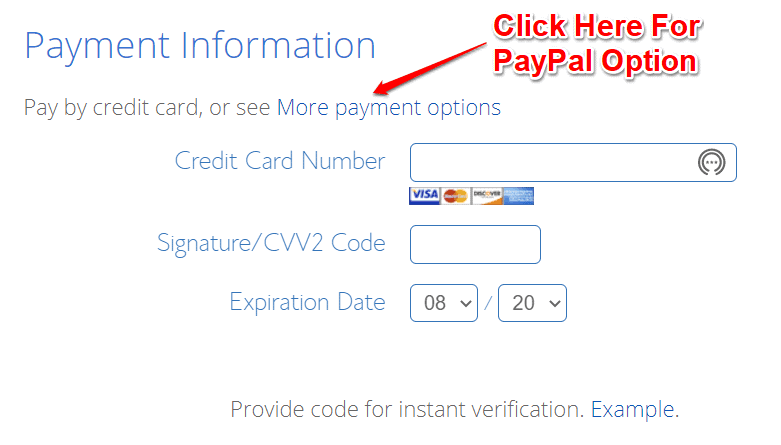 Payment Option for Bluehost