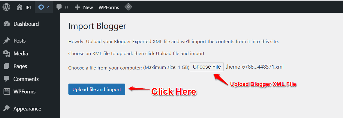 How to import Blogger files to WordPress